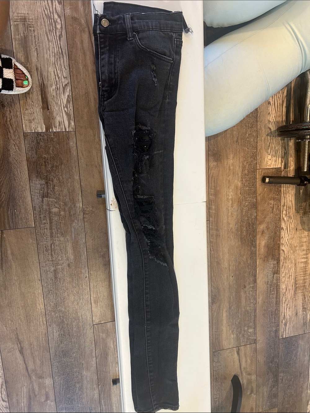 Men's Black Skinny Ripped Jeans — Slim Fit Stretch Denim